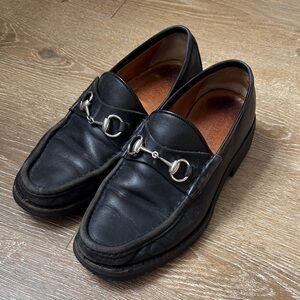 Black Gucci Leather Loafers